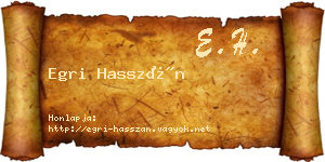 Egri Hasszán névjegykártya